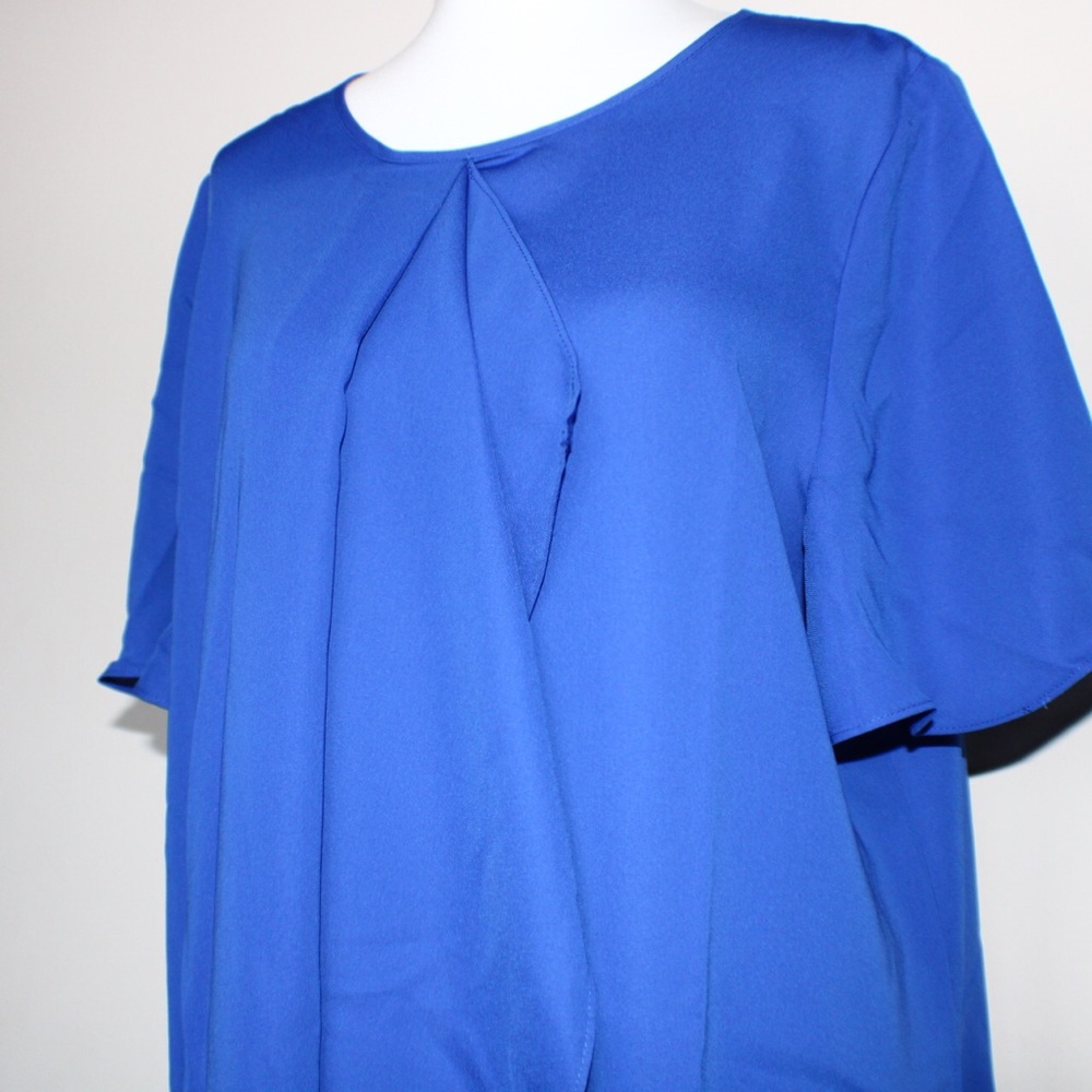 BCBGMaxAzria Blue Ruffle Mini Shift Dress Size Large - Picture 9 of 14